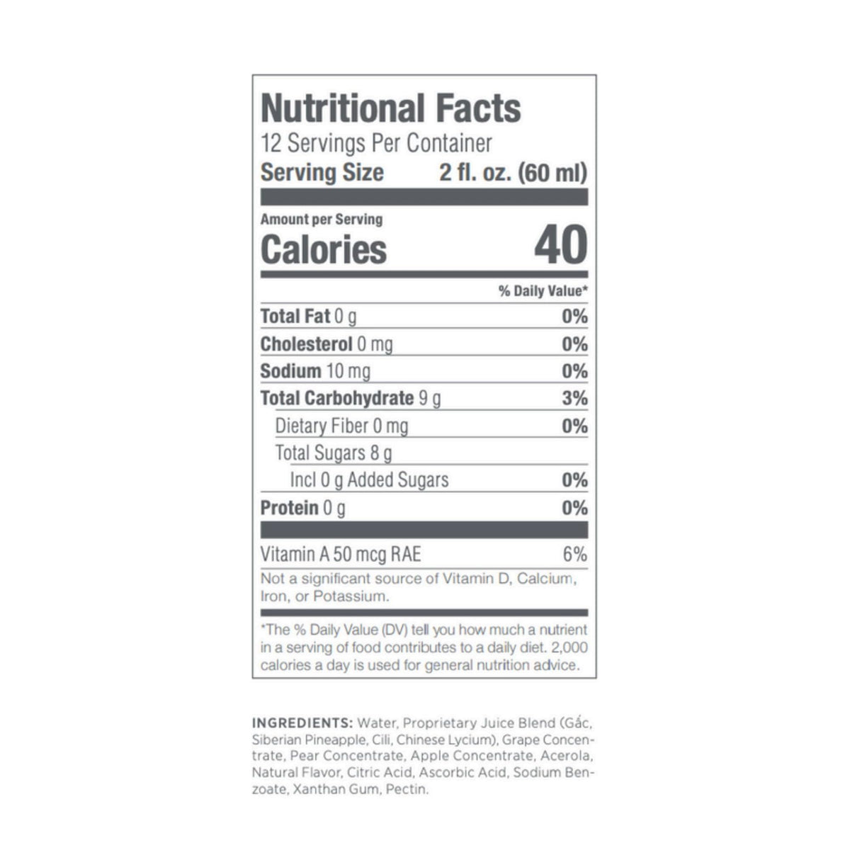 Gac and Superfruit Juice Blend