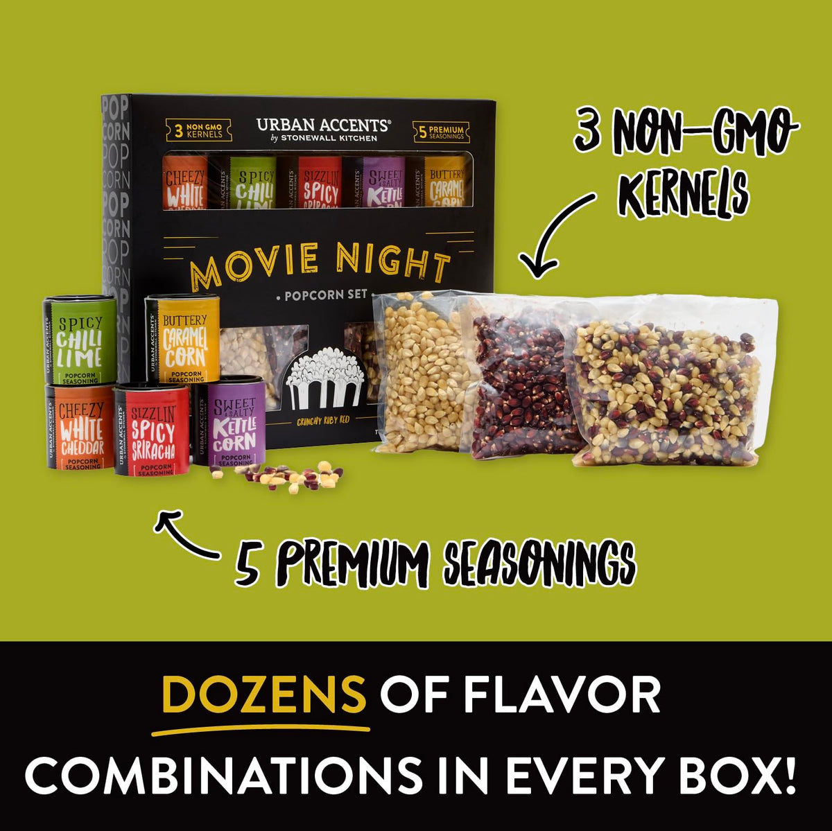 Popcorn Kernels and Seasoning Gift Set