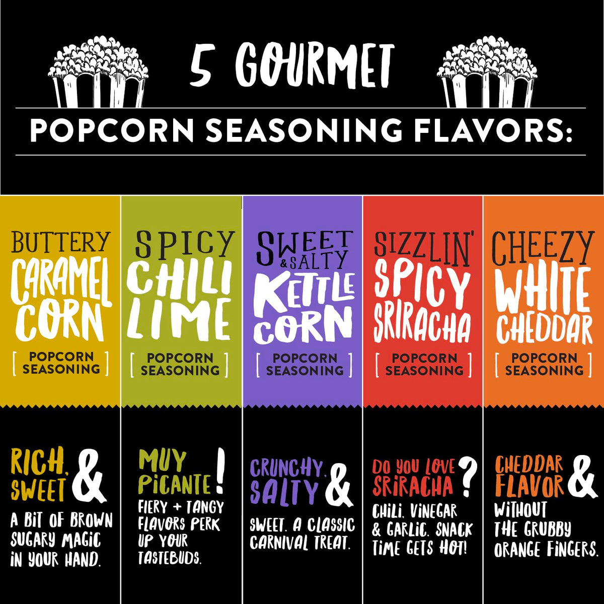 Popcorn Kernels and Seasoning Gift Set