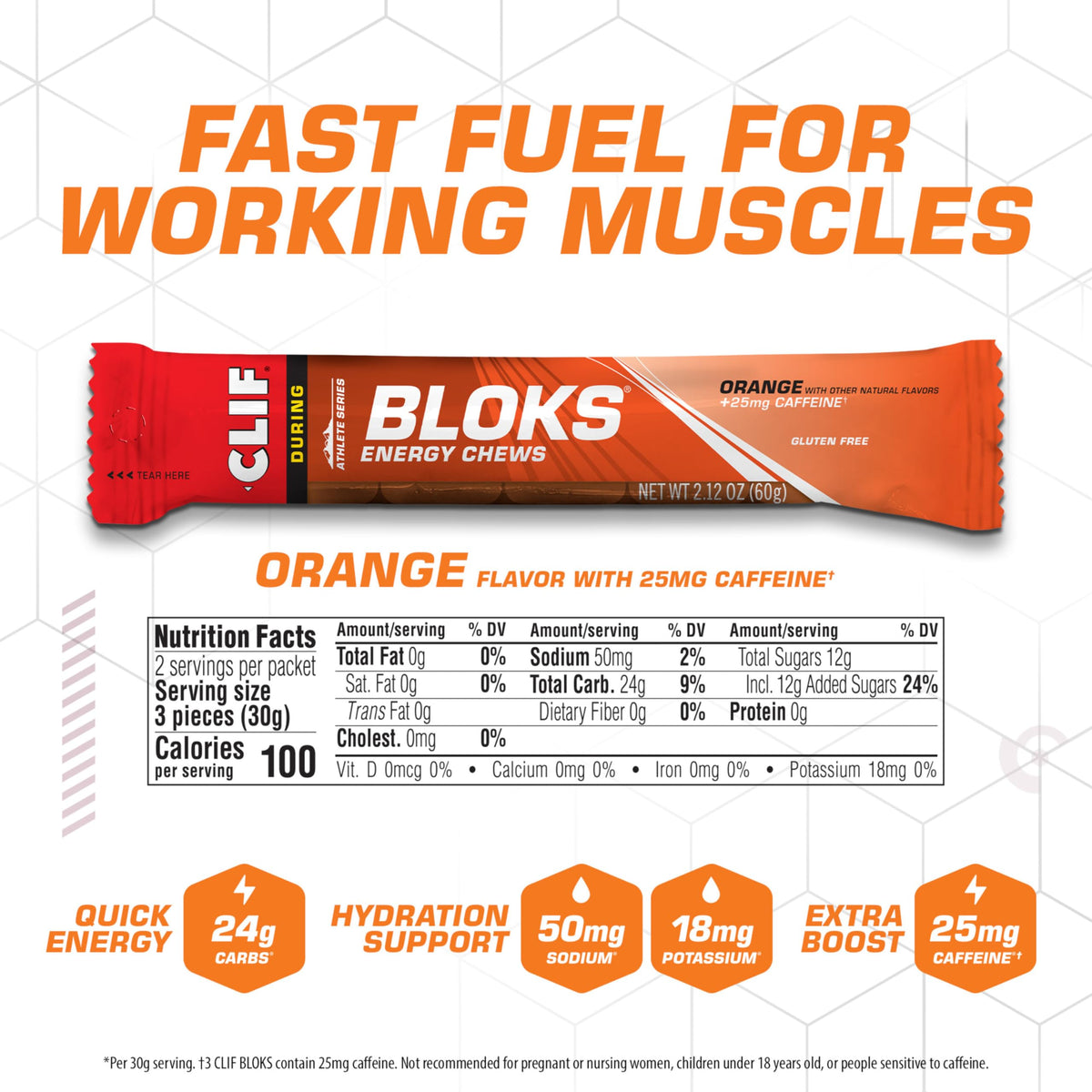 Orange Caffeinated Energy Chews