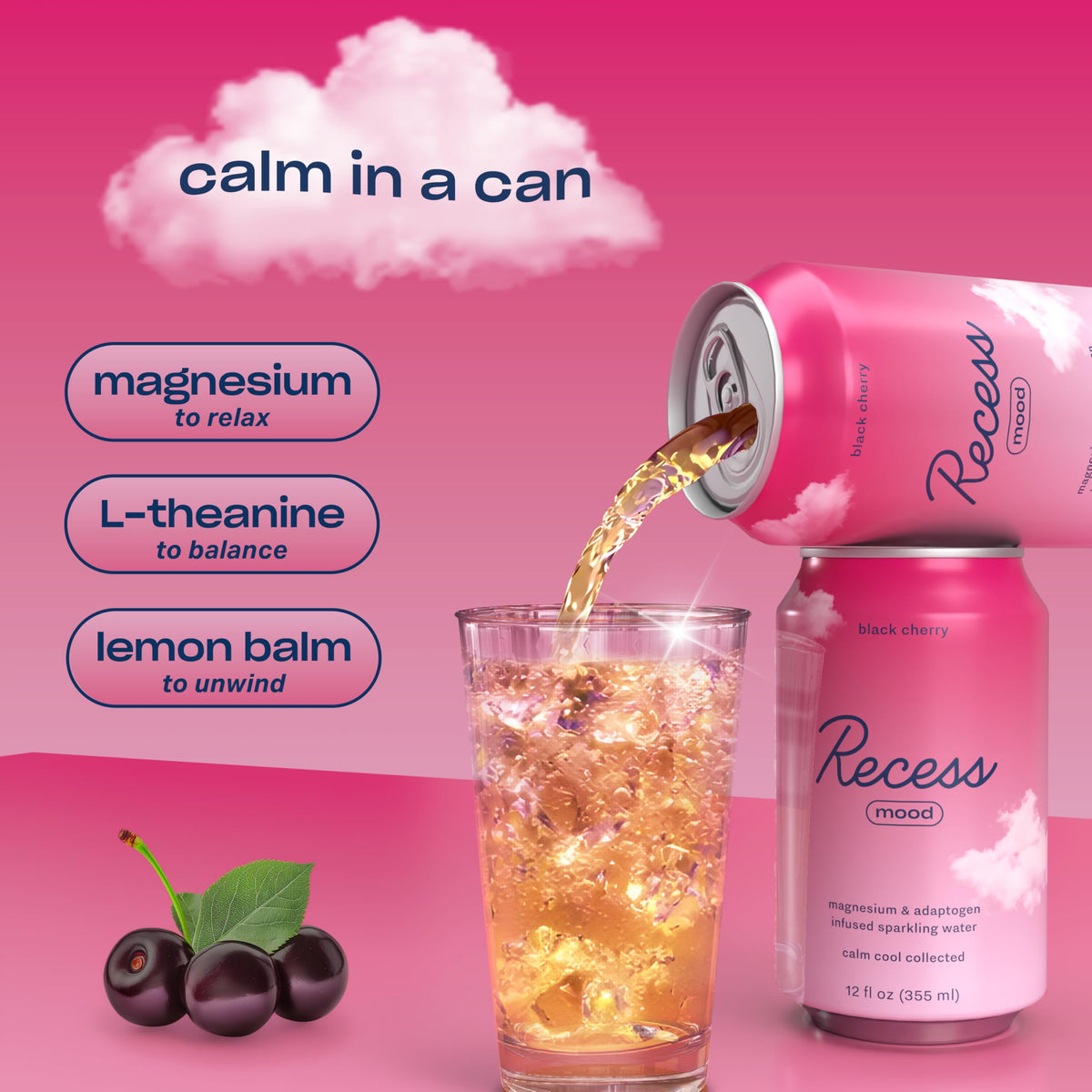 Magnesium and Adaptogen Sparkling Drinks