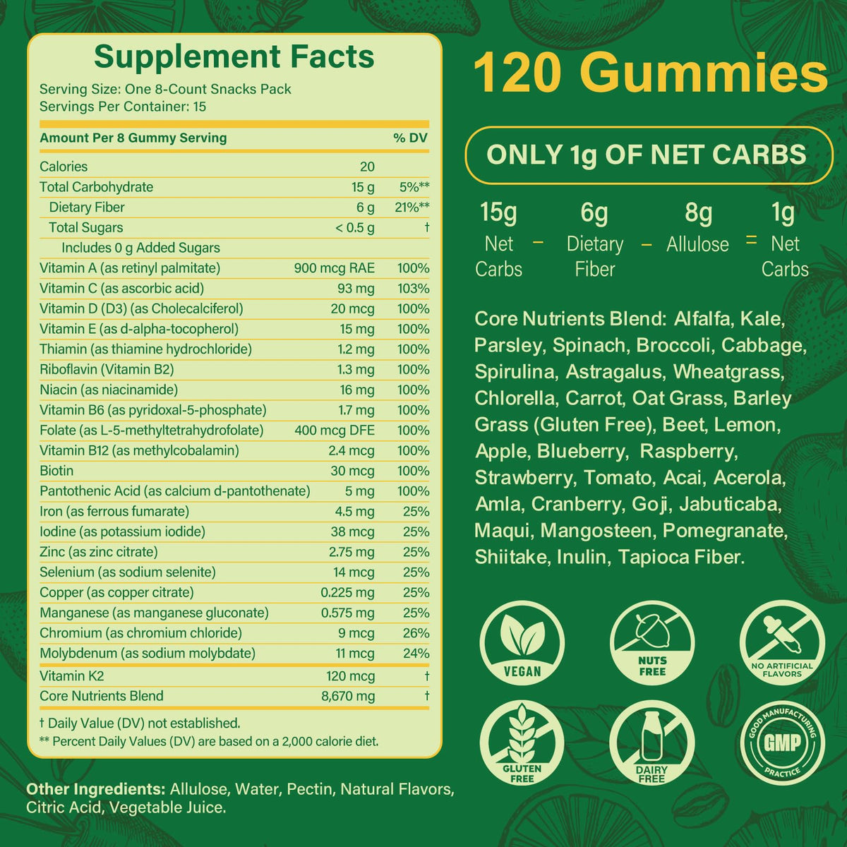 Green Daily Gummy Supplements