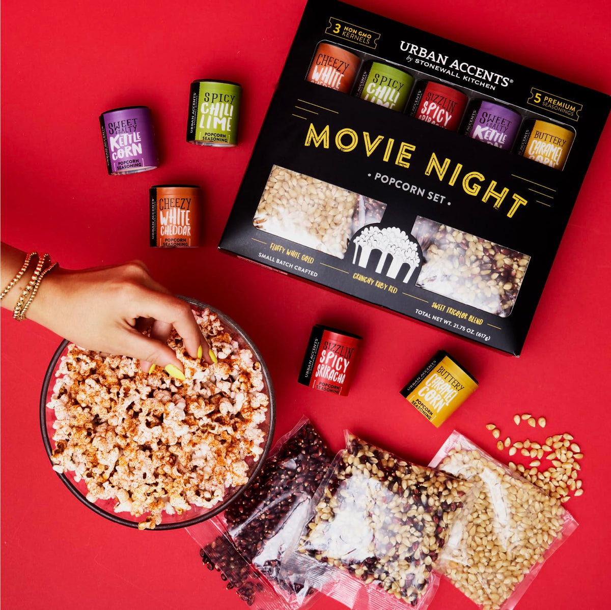 Popcorn Kernels and Seasoning Gift Set